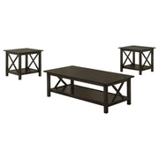 Rachelle - 3 Piece Rectangular Coffee Table Set - Deep Merlot - JaxCo Furniture
