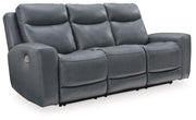 Mindanao - Steel - 2 Pc. - Power Reclining Sofa, Power Reclining Loveseat with Console - JaxCo Furniture
