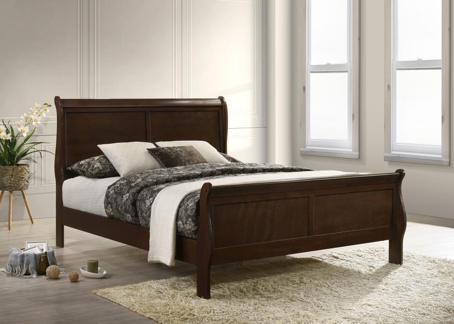 Louis Philippe - Panel Sleigh Bed - JaxCo Furniture