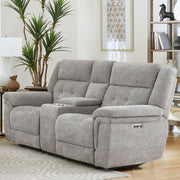 Richland - Power Reclining Console Loveseat - Bristol Gray - JaxCo Furniture