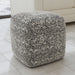 Nahara - Boucle Woven Square Pouf - Black - JaxCo Furniture