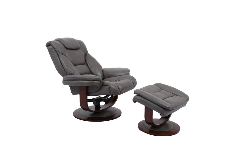 Monarch - Manual Reclining Swivel Chair and Ottoman - JaxCo Furniture