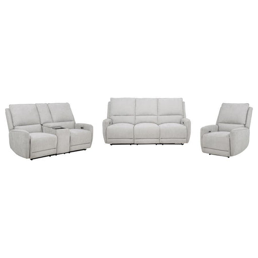 Sylmar - Chenille Power Reclining Sofa Set - JaxCo Furniture