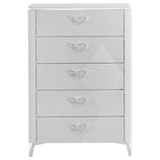 Cassia - 5-Drawer Bedroom Chest Of Drawers - White High Gloss - JaxCo Furniture