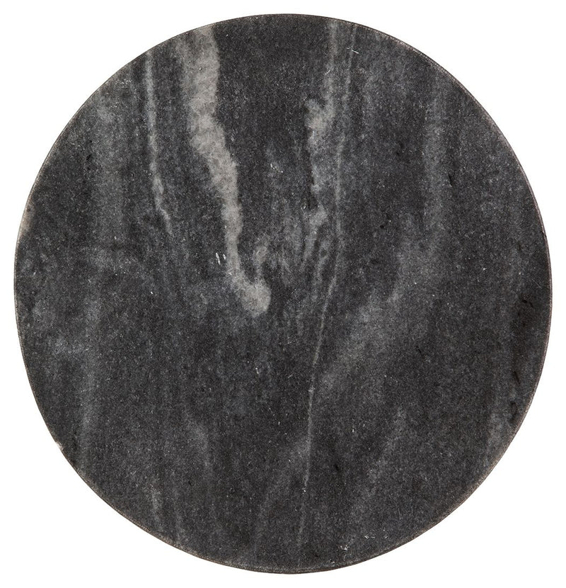 Caramont - Black / White / Gold Finish - Accent Table with White Base - JaxCo Furniture