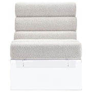 Serreta - Boucle Upholstered Armless Acrylic Chair - JaxCo Furniture