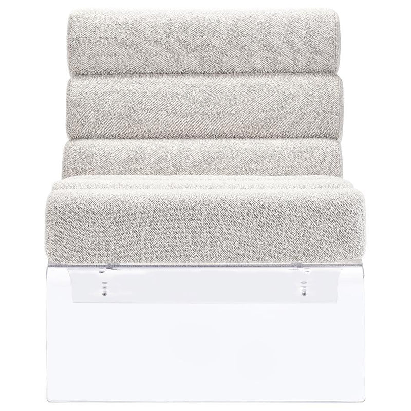 Serreta - Boucle Upholstered Armless Acrylic Chair - JaxCo Furniture