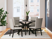 Glinari - Taupe / Black - 5 Pc. - Dining Room Table, 4 Side Chairs - JaxCo Furniture
