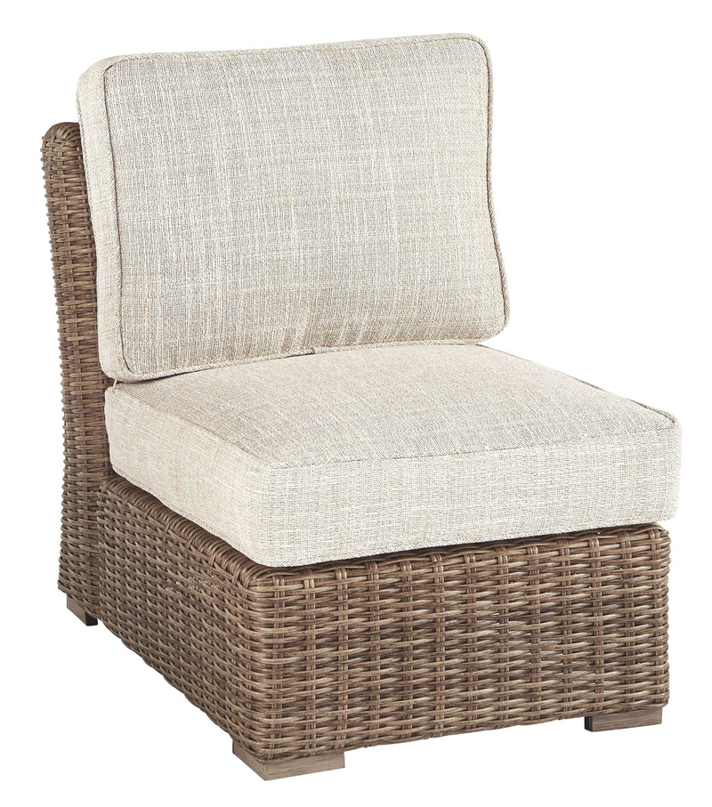 Beachcroft - Beige - Armless Chair w/Cushion - JaxCo Furniture