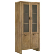 Adina - Tall Display Cabinet - Distressed Light Brown - JaxCo Furniture