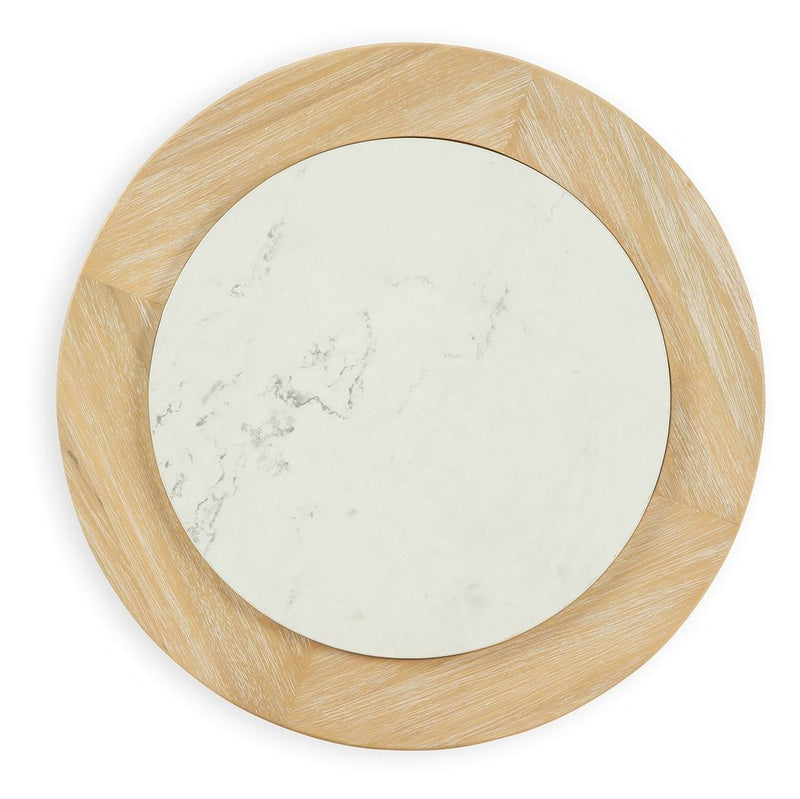 Camdill - Light Brown / White - Round End Table - JaxCo Furniture