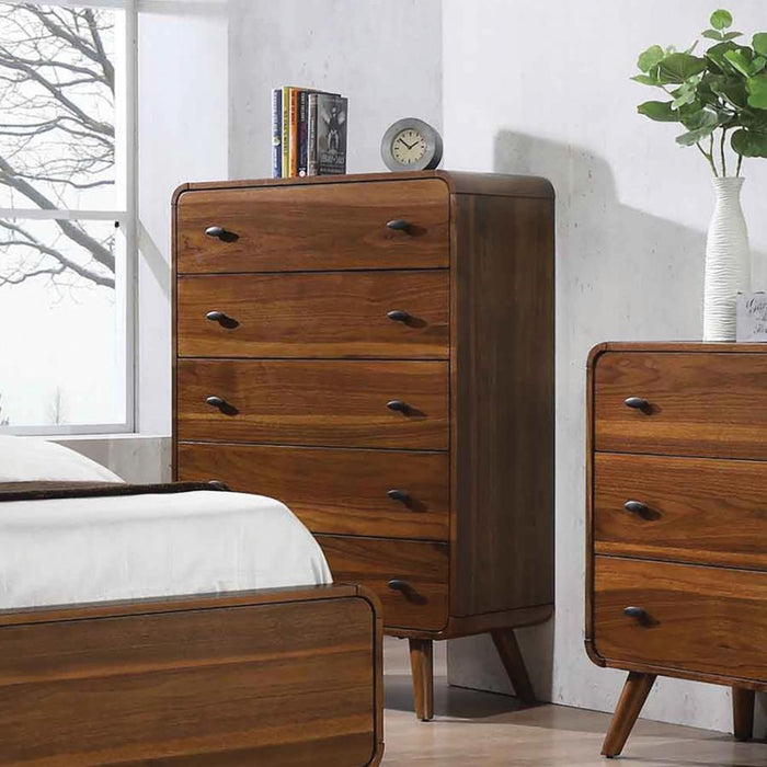 Robyn - 5-Drawer Bedroom Chest - Dark Walnut - JaxCo Furniture