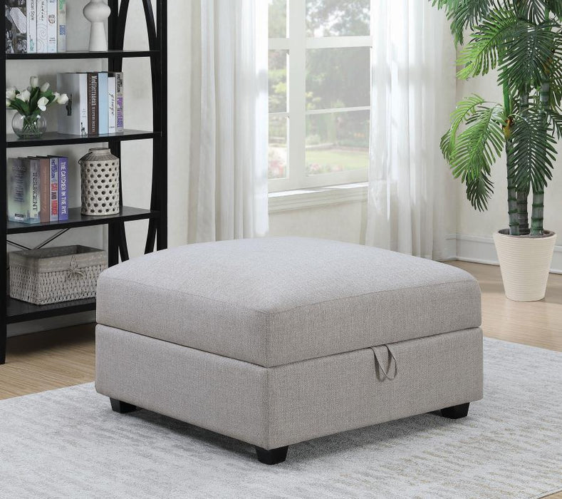 Cambria - Square Upholstered Storage Ottoman - Gray - JaxCo Furniture