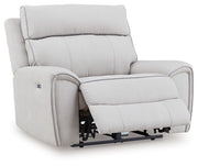 Social Pointe - Pearl / Ash - Power Recliner / Adjustable Headrest - JaxCo Furniture