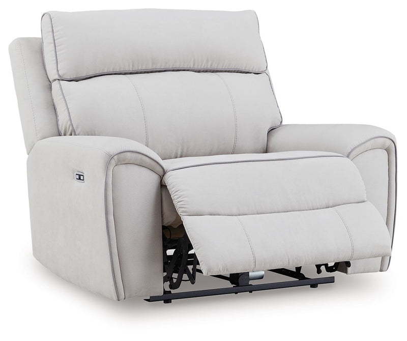 Social Pointe - Pearl / Ash - Power Recliner / Adjustable Headrest - JaxCo Furniture