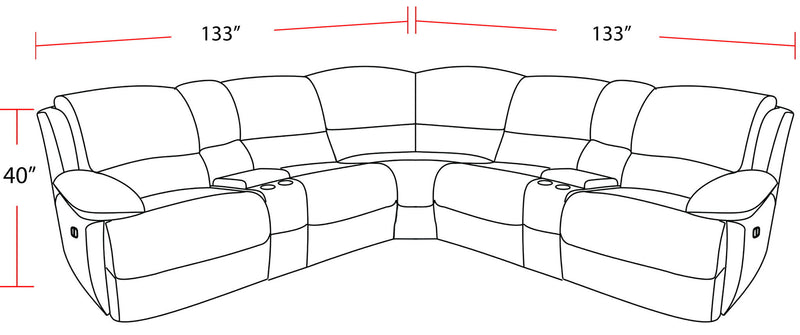 Gladiator - 6 Piece Modular Power Reclining Sectional - JaxCo Furniture