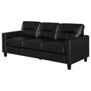Scotland - Faux Leather Upholstered Track Arm Sofa - JaxCo Furniture