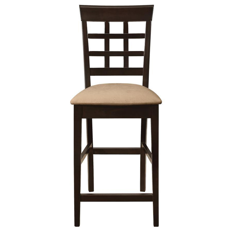 Gabriel - Lattice Back Counter Chair (Set of 2) - Cappuccino - JaxCo Furniture