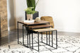 Belcourt - 3 Piece Square Nesting Tables - Natural And Black - JaxCo Furniture