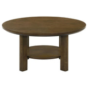 Ottowa - Round Wood Table With Shelf - JaxCo Furniture