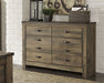 Trinell - Brown Dark - Six Drawer Dresser - 61.34" X 15.98" X 42.99" - JaxCo Furniture