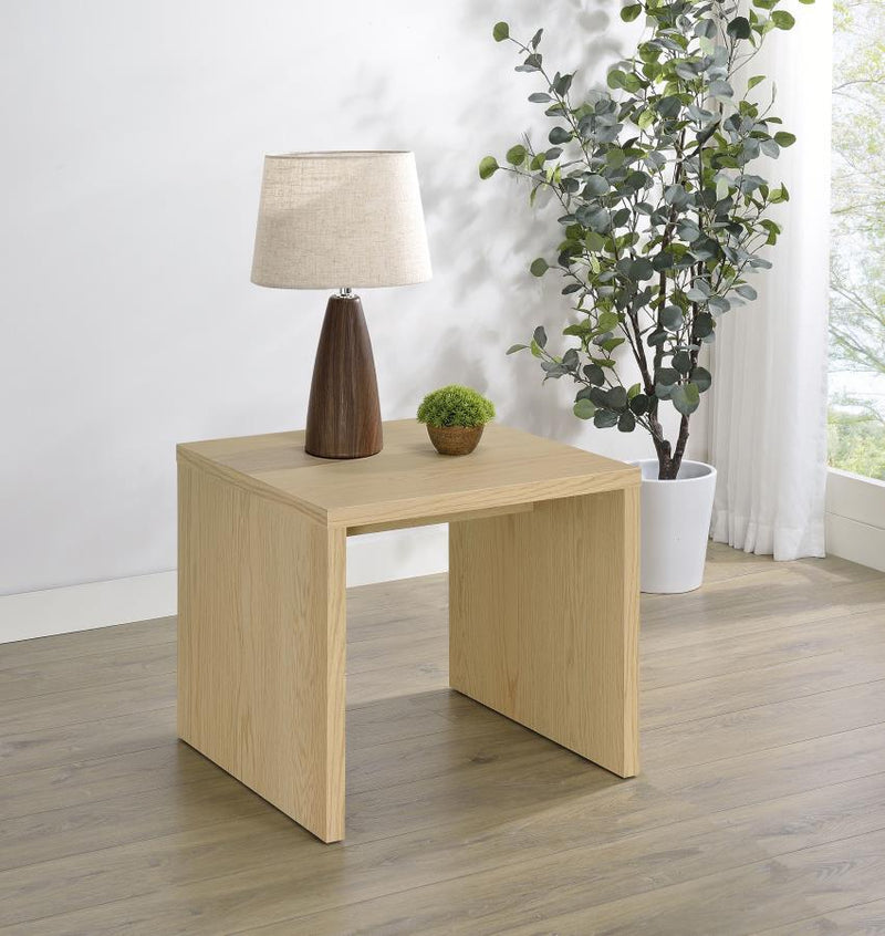 Canoga - Engineered Wood Accent Side End Table - Light Oak - JaxCo Furniture