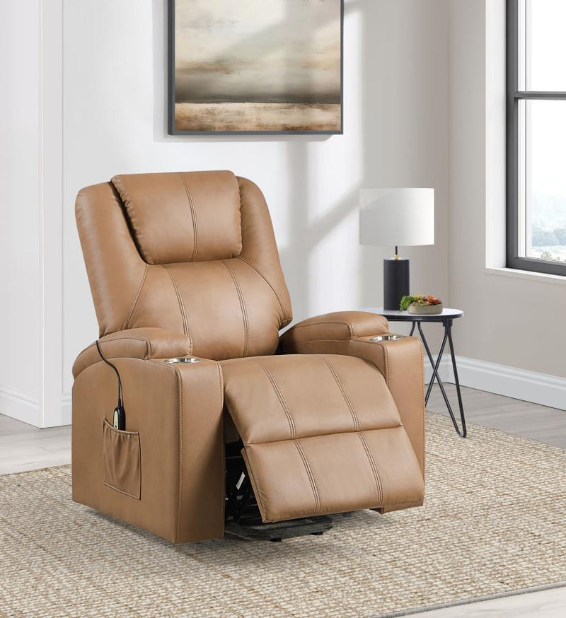 Armstrong - Upholstered Power Lift Massage Recliner - JaxCo Furniture