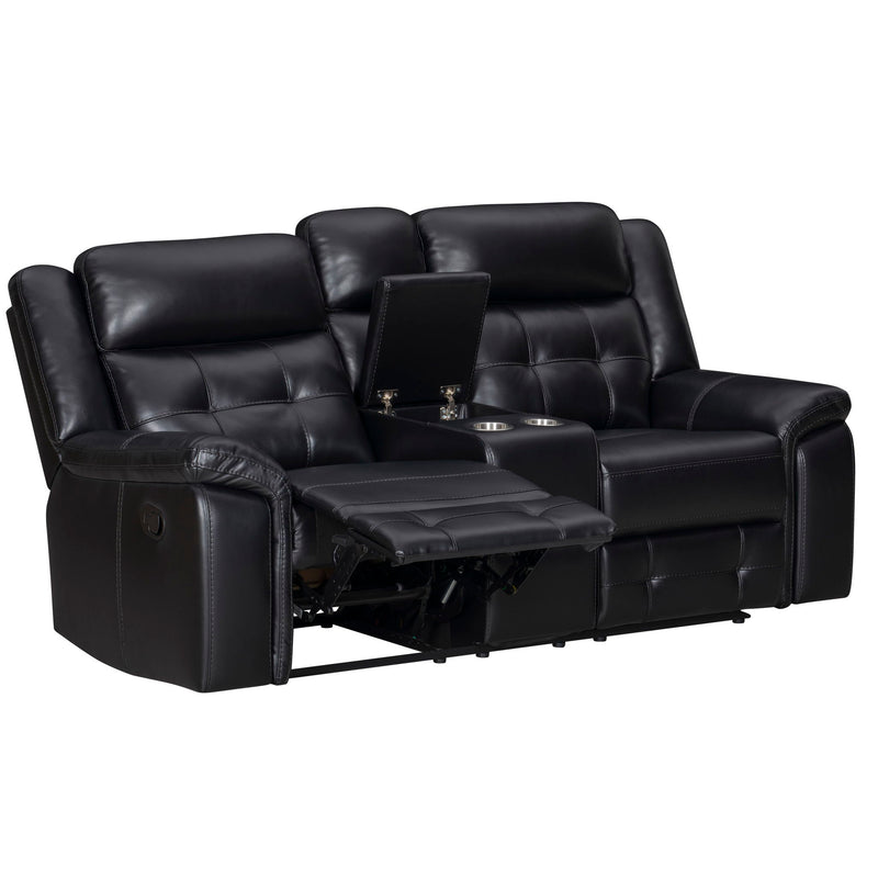 Clayton - Manual Reclining Console Loveseat - Phantom - JaxCo Furniture