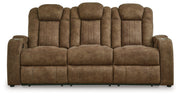 Wolfridge - Brindle - Power Reclining Sofa With Adj Headrest - JaxCo Furniture
