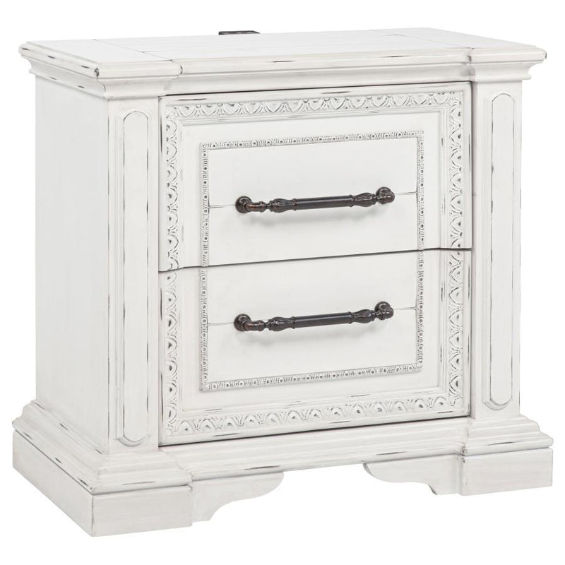 Mckinney - 2-Drawer Nightstand With Dual USB - Vintage White - JaxCo Furniture