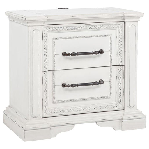 Mckinney - 2-Drawer Nightstand With Dual USB - Vintage White - JaxCo Furniture