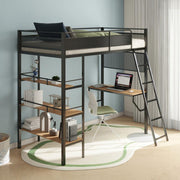 Campus - 3-Shelf Metal Twin Workstation Loft Bed - JaxCo Furniture