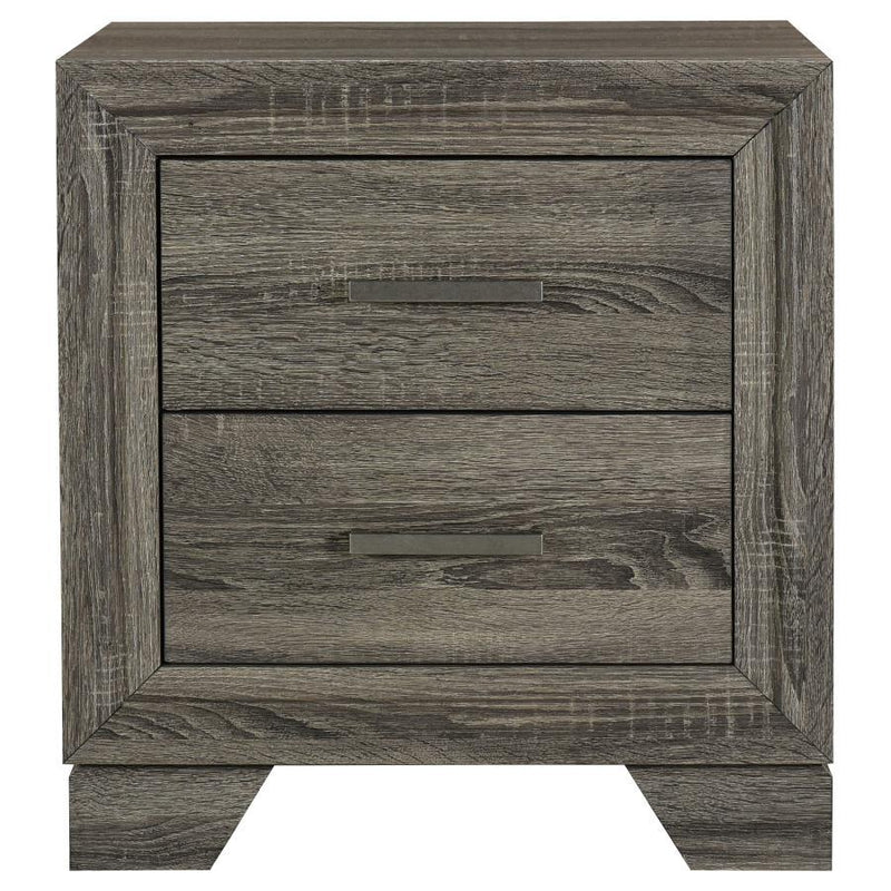 Wright - 2-Drawer Nightstand Bedside Table - Brown Oak - JaxCo Furniture