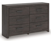 Prendonea - Charcoal - Six Drawer Dresser - JaxCo Furniture