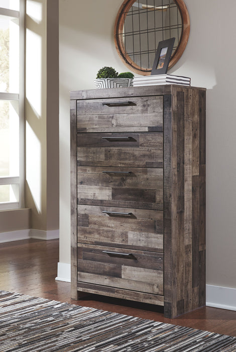 Derekson - Multi Gray - Five Drawer Chest - JaxCo Furniture