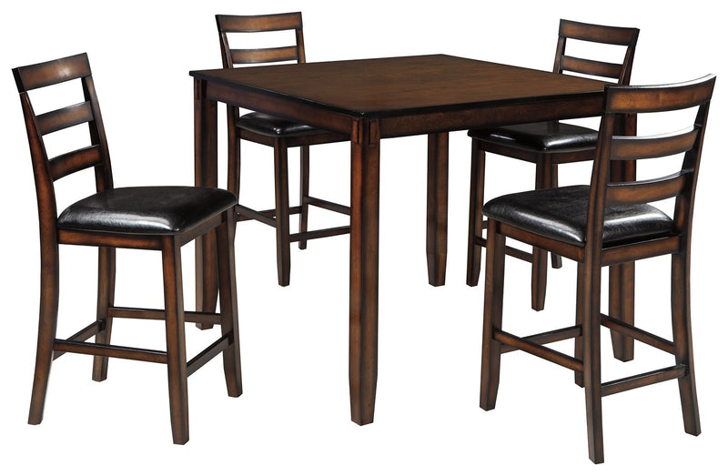 Coviar - Brown - DRM Counter Table Set (Set of 5) - JaxCo Furniture