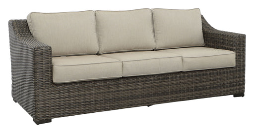 Jones - Outdoor Resin Wicker Sofa - Brown - JaxCo Furniture