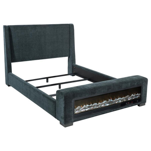 Preston - Upholstered Audio Flame Visualizer Bed - JaxCo Furniture