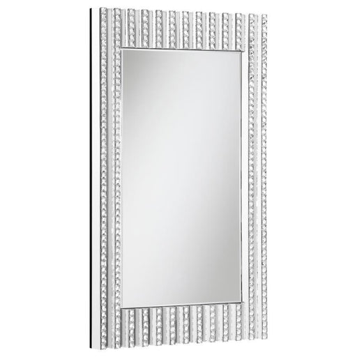 Aideen - Acrylic Crystal Wall Mirror - Silver - JaxCo Furniture