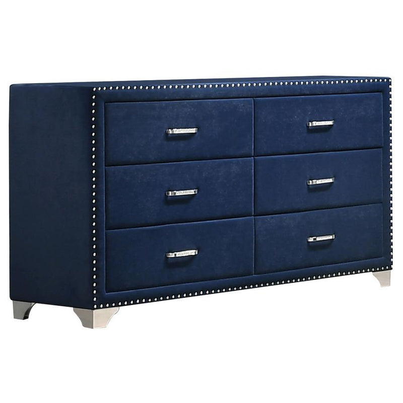 Melody - 6-Drawer Upholstered Dresser - JaxCo Furniture