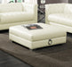 Chaviano - Square Upholstered Ottoman - Pearl White - JaxCo Furniture