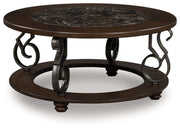 Frallyn - Dark Brown - Round Cocktail Table - JaxCo Furniture