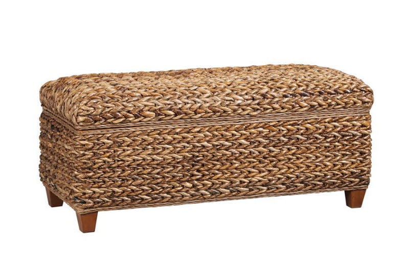 Laughton - Hand - Woven Banana Leaf Storage Trunk - Amber - JaxCo Furniture