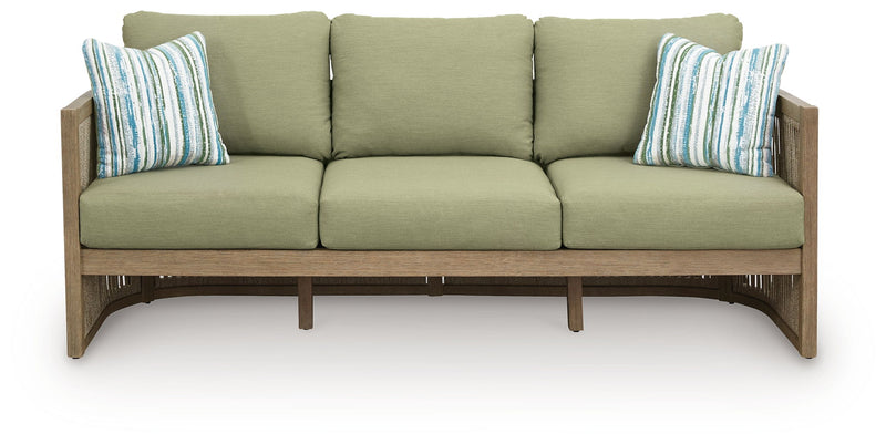 Serena Shores - Beige / Green - Sofa With Cushion - JaxCo Furniture