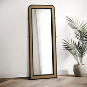 Arini - Cane Weave Full Length Standing Floor Mirror - JaxCo Furniture