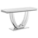 Kerwin - U-Base Stone Top Entryway Sofa Console Table - Chrome - JaxCo Furniture