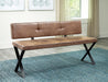 Abbott - Leatherette Upholstered Dining Bench - Antique Brown - JaxCo Furniture