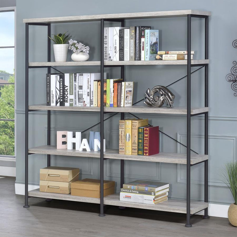 Analiese - 4-Shelf Double Bookshelf - JaxCo Furniture