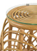 Dahlia - Round Glass Top Woven Rattan End Table - Natural - JaxCo Furniture