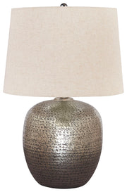Magalie - Antique Silver Finish - Metal Table Lamp - JaxCo Furniture